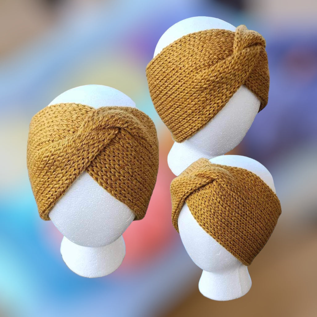 H-Land Ribbed Knitted Headband with a Twist